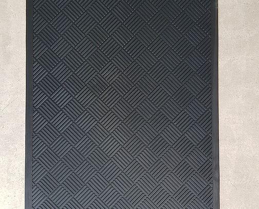 Tapis caoutchouc - 90cm x 150cm x 0.5cm - noir - spécial entrée - haut trafic_0