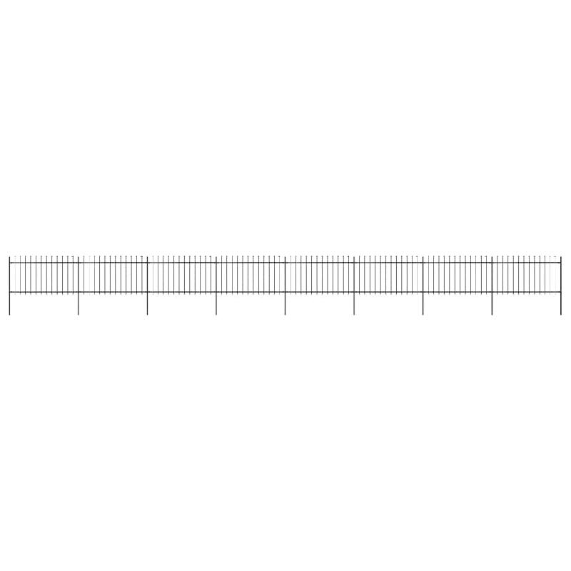 Vidaxl clôture de jardin avec dessus en lance acier 13,6 x 1 m noir 277618_0