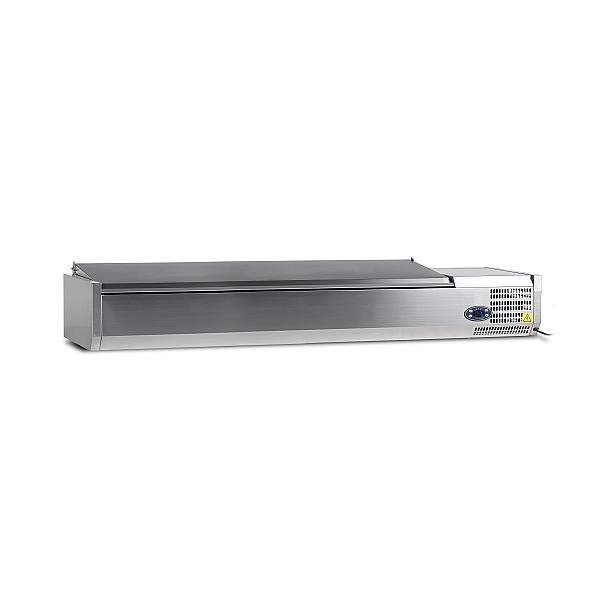 Vitrine à ingredients gn1/4 avec couvercle inox - bac non inclus réfrigérée - VK33-180 S/S LID_0