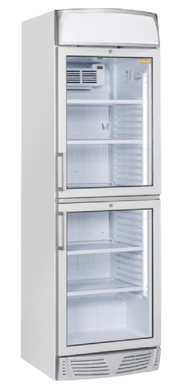Armoire réfrigérée blanche pour boissons porte à 2 battants vitrées + panneau publicitaire 350l - TMG 390C - CH_0