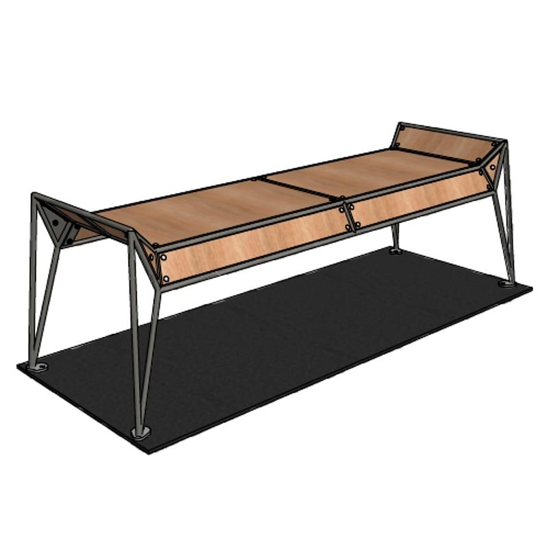 Banc public en métal - ACTUS Banquette Type A - Fixation sur platine - Version tout métal_0