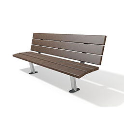 Banc public sénior - assise courbée - lattes plastique recyclé - piétement acier zingué_0