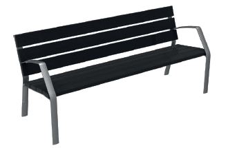 Banc public similar 180 ALU Réf. 1320 - Fonte d'aluminium et bois tropical - Résistant aux environnements marins_0