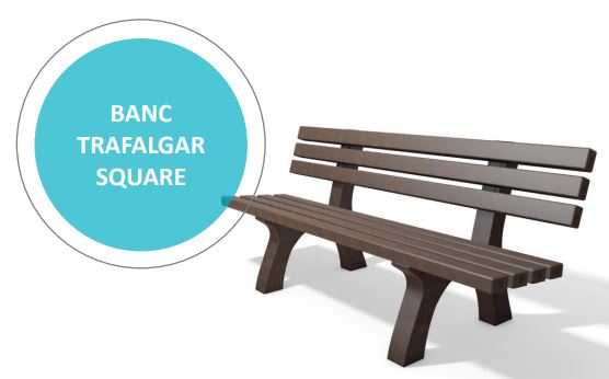 Banc urbain en plastique recyclé - TRAFALGAR SQUARE - 200 cm et 150 cm disponibles_0