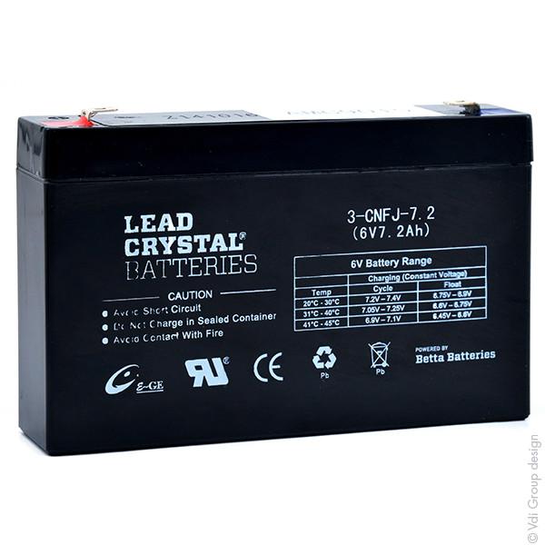 BATTERIE LEAD CRYSTAL 3-CNFJ-7.2 6V 7.2AH F4.8_0