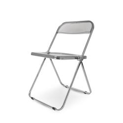 Chaise Pliable en plexiglass Couleur INOX et Gris fumé Smoke - gris 3760301692393_0