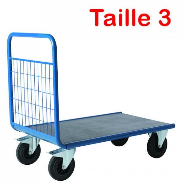 Chariot de manutention 1 dossier grillagé - 500 kg - Format 1225 x 776 mm - Marque Rolléco_0