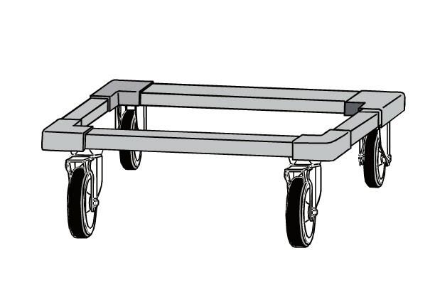 Châssis à roulettes avec freins pour armoires et tiroirs de maintien au chaud - Moduline ATR001 - modèles HSH031E, HSH051E, HSH052E, HSW011E, HSW012E, HSW013E_0