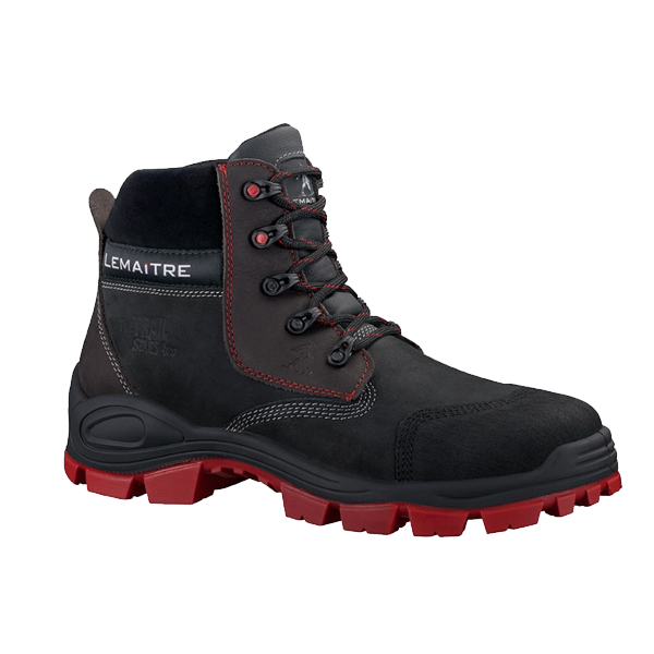 CHAUSSURE DE SÉCURITÉ HAUTE LEMAITRE VARADERO CRAMPONNÉE SEMELLE ROUGE S3 – TAILLE 45