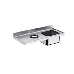 Distform Plonge Inox avec Bac et Trou Vide Déchets   1400 x 700 - inox 0641094413811_0