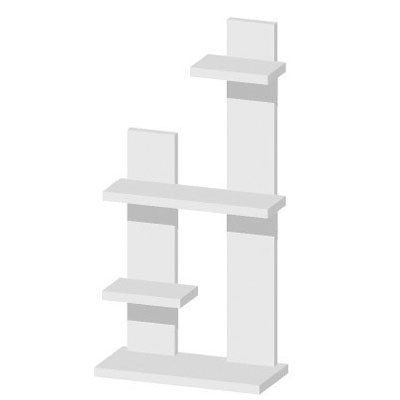 Étagère d'agencement 4 niveaux - blanc brillant - L 70 x P 32 x H 130 cm - laquage haute brillance_0