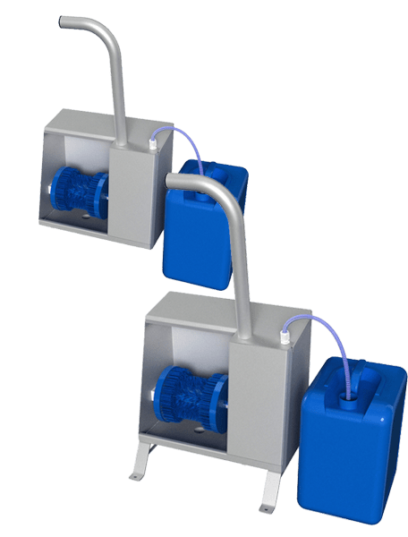 Lave-chaussures et sabots sur pieds - Construction inox robuste avec brosse rotative et doseur de produit lessiviel_0