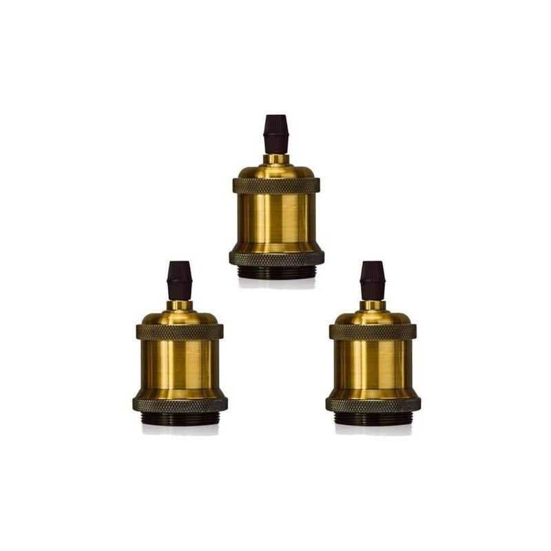 HOMEJOY Lot De 4 Douilles E27 Vintage Noir Perle - Culot E27 250V 4A En Plastique Robuste Pour Plafonnier, Lampe De Table Et Lustre