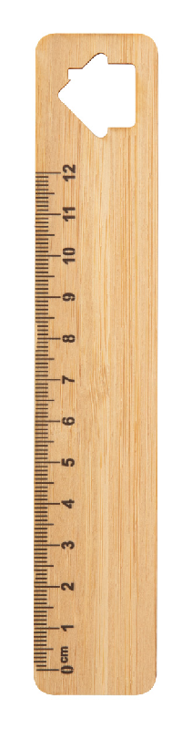 Règle en bambou - contreplaqué 12 cm avec motif - couleur naturelle_0