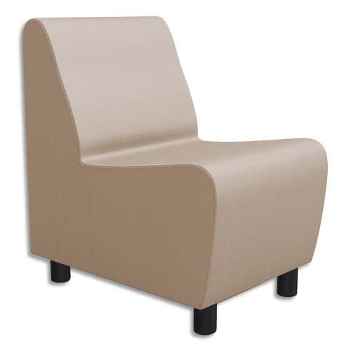 Chauffeuse modulaire droite 1 place izar seigle ginko en pvc et coton, structure métallique_0