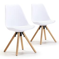 VS Venta-stock Set de 2 chaises Salle à Manger Jeff Style Nordique Blanc, 54 cm x 49 cm x 84 cm - blanc I20029_0