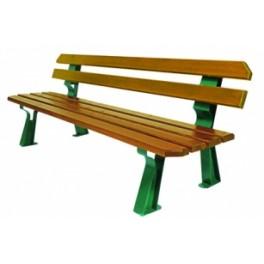 Banc Public Rustique - 6 Lames Bois Traité - 1.95m_0