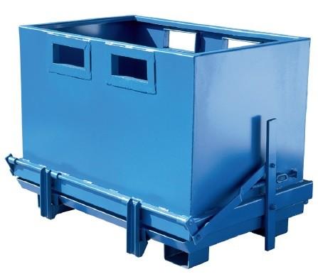 Benne à fond ouvrant - Tri des déchets - Volume 700 à 1800 litres - Couleur Bleu RAL 5019_0