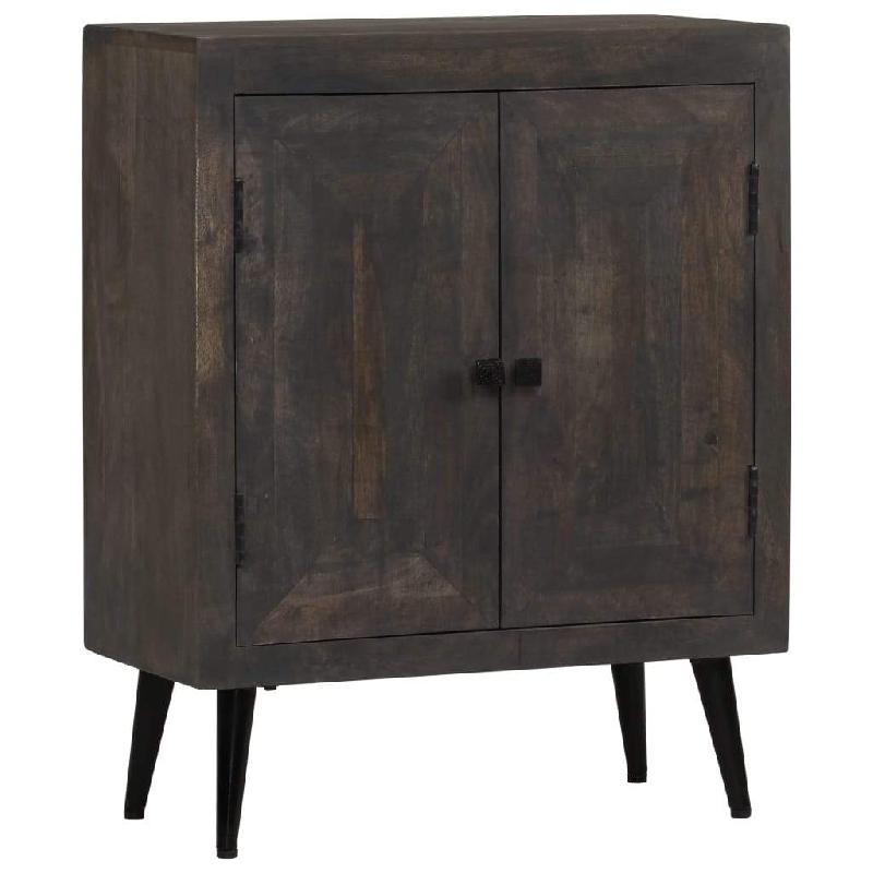 Buffet bahut en bois massif de manguier - style industriel avec pieds en acier - 76 cm - 4402212_0