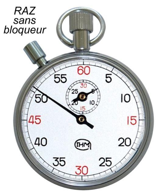 Chronomètre mécanique - start/stop/start - temps intermédiaire - 30 mn au 1/5e - raz sans bloqueur #0102ch/sbl_0
