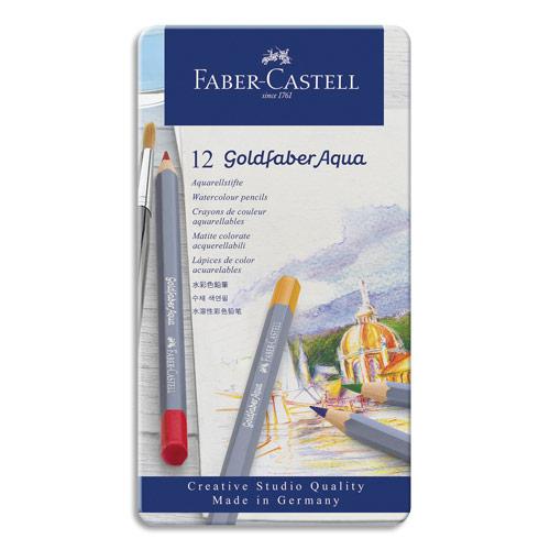CRAYONS DE COULEUR FABER CASTEL GOLDFABER AQUARELLABLES - COLORIS ASSORTIS - ETUI DE 12