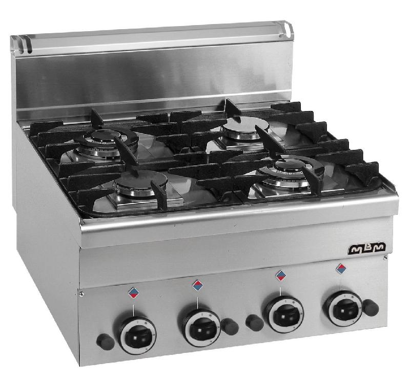 Feux vifs à poser - Cuisinière à gaz professionnelle 4 feux à soupapes minima 600 MBM - G4S6_0