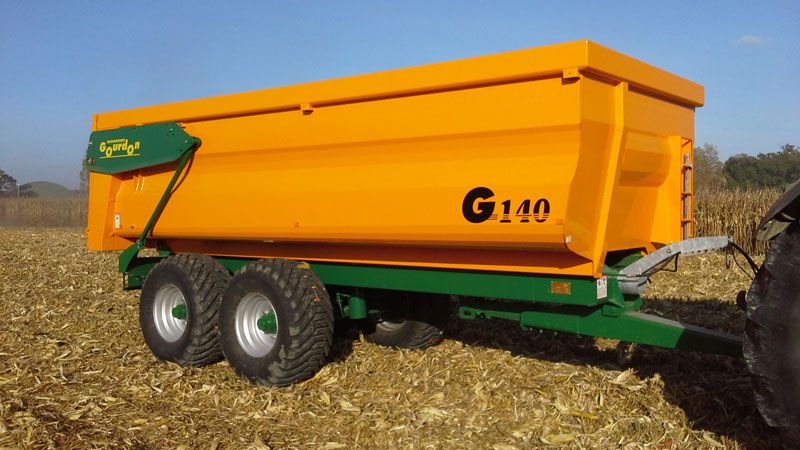 G 140 Benne agricole monocoque - Gourdon SA - charge 14T - essieux boggie et acier SSAB Domex 500_0