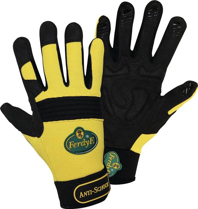 Gant de vélo Anti-Schock taille XXL noir/jaune Cuir synthétique / élasthanne EN 388 catégorie EPI II LEIPOLD+Dà-HLE_0