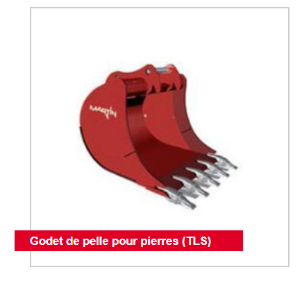 Godet de pelle pour pierres (tls) - martin - système intégré de transport 'BTS' - conception conique_0