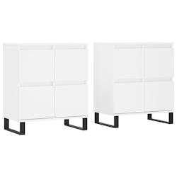 Helloshop26 - Buffet bahut commode armoire meuble de rangement organisateur cuisine salle de séjour salons lot de 2 bois 02_0036688 - 3000212999038_0