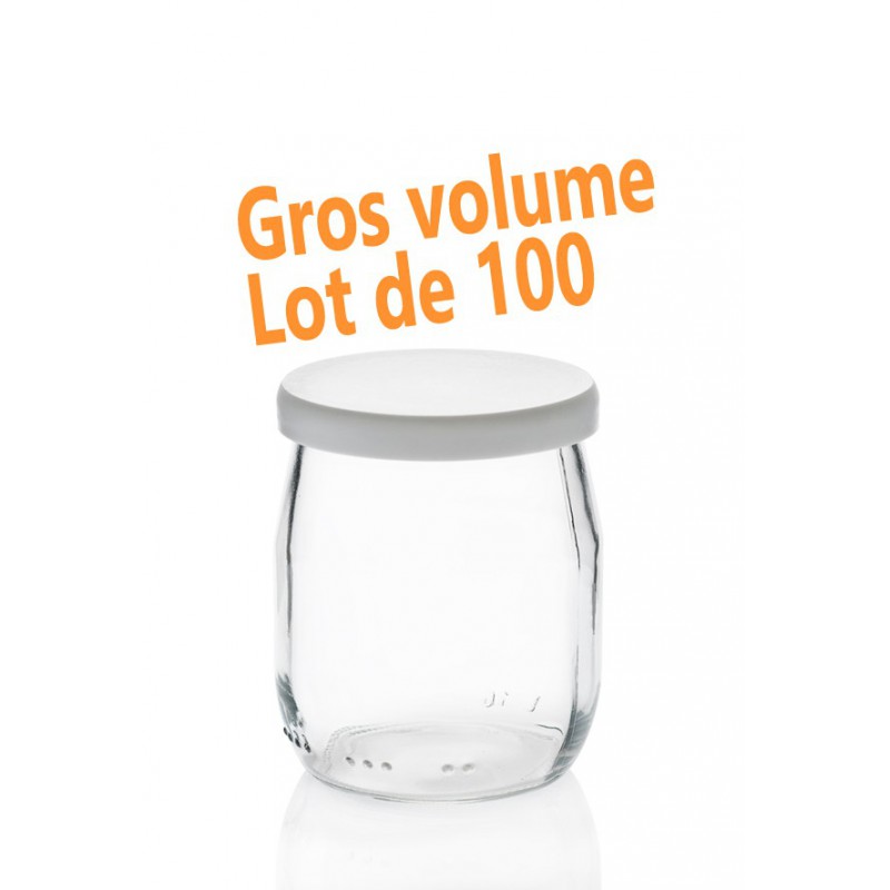 Pack pro : lot de 100 pots de yaourt 143 ml (125 grammes) capsules non comprises_0