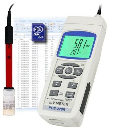 Ph-mètre et testeur Redox portable - PCE-228-R - PCE Instruments avec stockage sur carte SD et interface RS-232_0