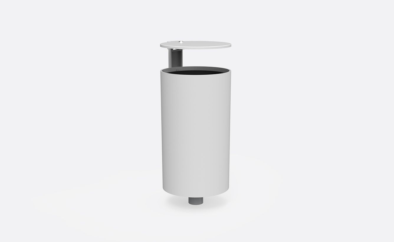 Poubelle publique - Point - Larus - 40L - Fonte et acier - Options : couvercle, cendrier_0