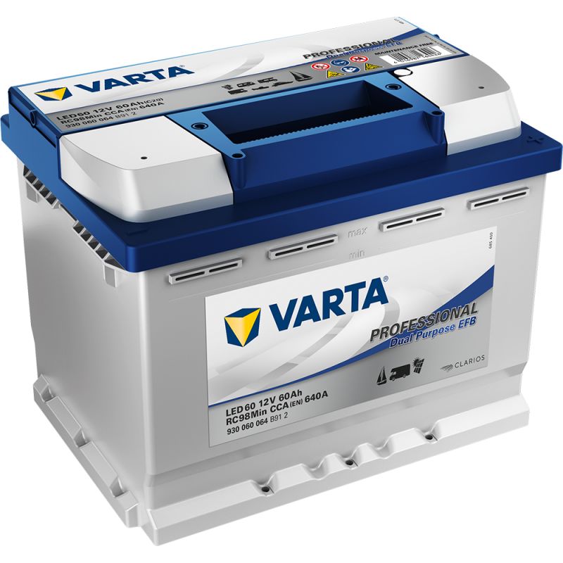 Professional dual purpose efb - batterie de démarrage - varta -  capacité: 60 ah à capacité: 240 ah_0