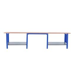 PROREGAL Etabli BUFFALO WOOD | HxLxP 86,5x300x75cm | Capacité de Charge 1000kg | Bleu - bleu métal PR_RS157-96_0
