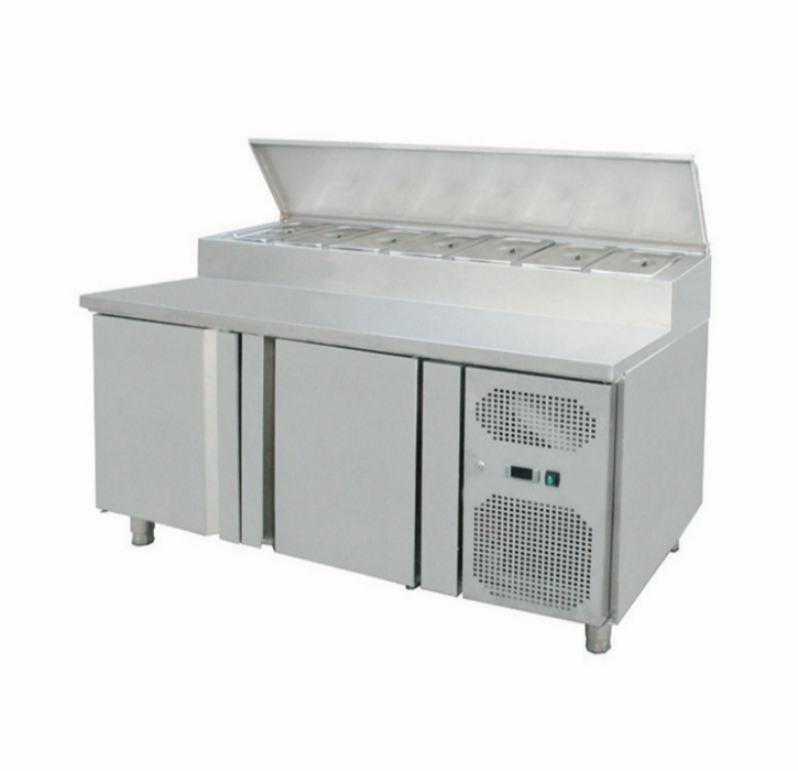 Saladette professionnel positive ventilée 2 portes avec capot pour gn 1/3x7 - THSH2000800_0