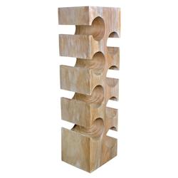 SIT Möbel Casier à vin pour 8 bouteilles | Bois de suar naturel | L 18 x P 21 x H 70 cm - beige Bois massif 07997-12_0
