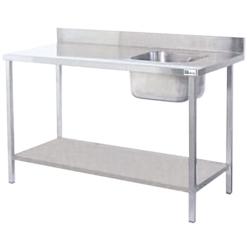 A.C.L - Table inox avec évier à droite 87 x 120 x 70 cm STCD127A - stainless steel MM271473_0