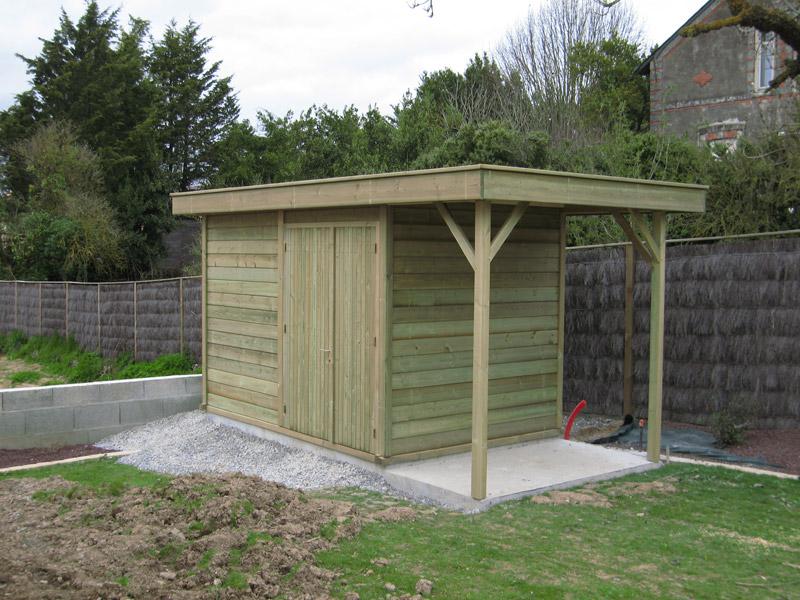Abri de jardin contemporain 317x208 avec bûcher - Bois 60/77_0