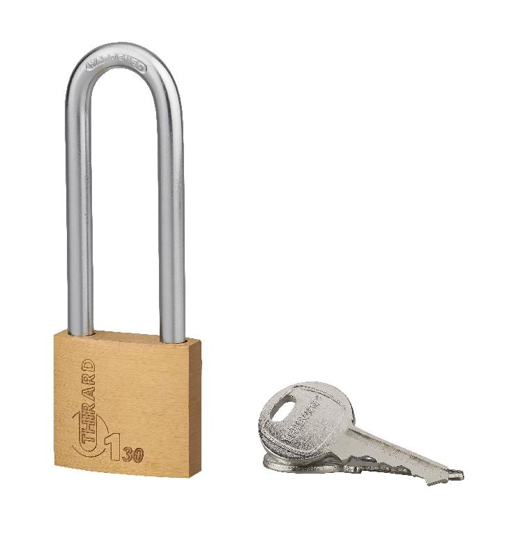 Cadenas à clé type 1 - 30 mm - anse demi-haute - corps laiton monobloc - Thirard_0