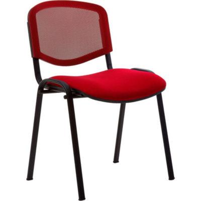 Chaise  de réunion & visiteur First - Maille filet/tissu -  Rouge_0