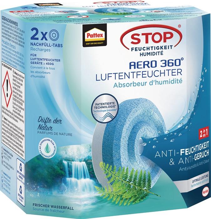 Déshumidificateur Aero 360 2 tabs de 450 g AHAWF Waterfall Freshness paquet PATTEX_0