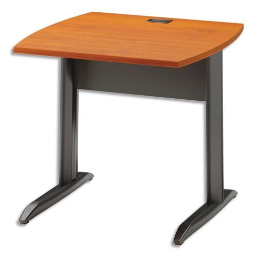 Gautier office table bureau pied métal avec voile de fond jazz aulne gris anthracite l80 x h74 x p80 cm_0