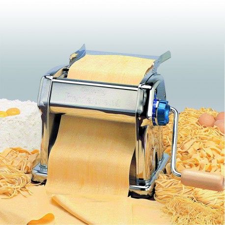 Machine à pâte manuelle GM - Fabrication italienne robuste - Abaisse 210 mm, 10 épaisseurs, 12 kg/h_0