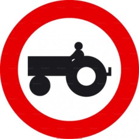 Panneau rond d'interdiction - Accès interdit aux tracteurs - Différents supports et diamètres disponibles_0