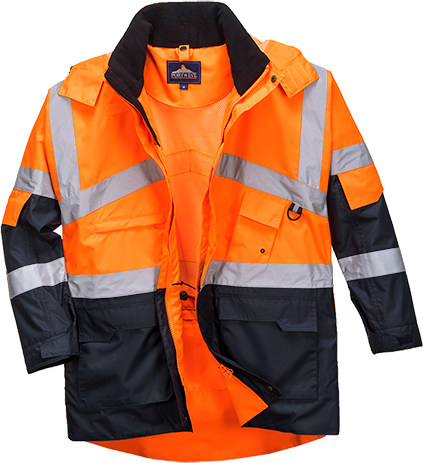 Parka bicolore respirant hi-vis orange marine S760, 3XL - bandes réfléchissantes et 11 poches - certifiée CE et EN ISO 20471_0