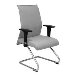 Piqueras y Crespo Fauteuil pivotant visiteur Albacete avec piètement traîneau chromé en tissu BALI gris - gris multi-matériau 208CPBALI40_0