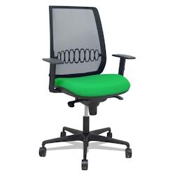 Piqueras y Crespo Silla Alares sincro malla negra bali verde brazo regulable - vert multi-matériau 397SM840B15B10B68R65_0