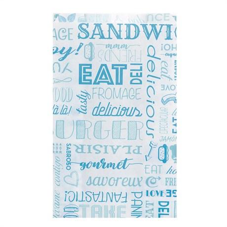 POCHETTE HAMBURGERS INGRAISSABLE PAROLE 34 G/M² 14+7X22 CM BLEU (VENDU PAR 500)