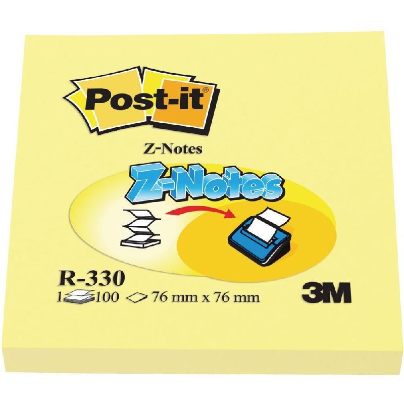 POST-IT® BLOC DE NOTES ADHÉSIVES (Z-NOTES) - 76 X 76 MM - COULEURS JAUNE (PRIX À L'UNITÉ)